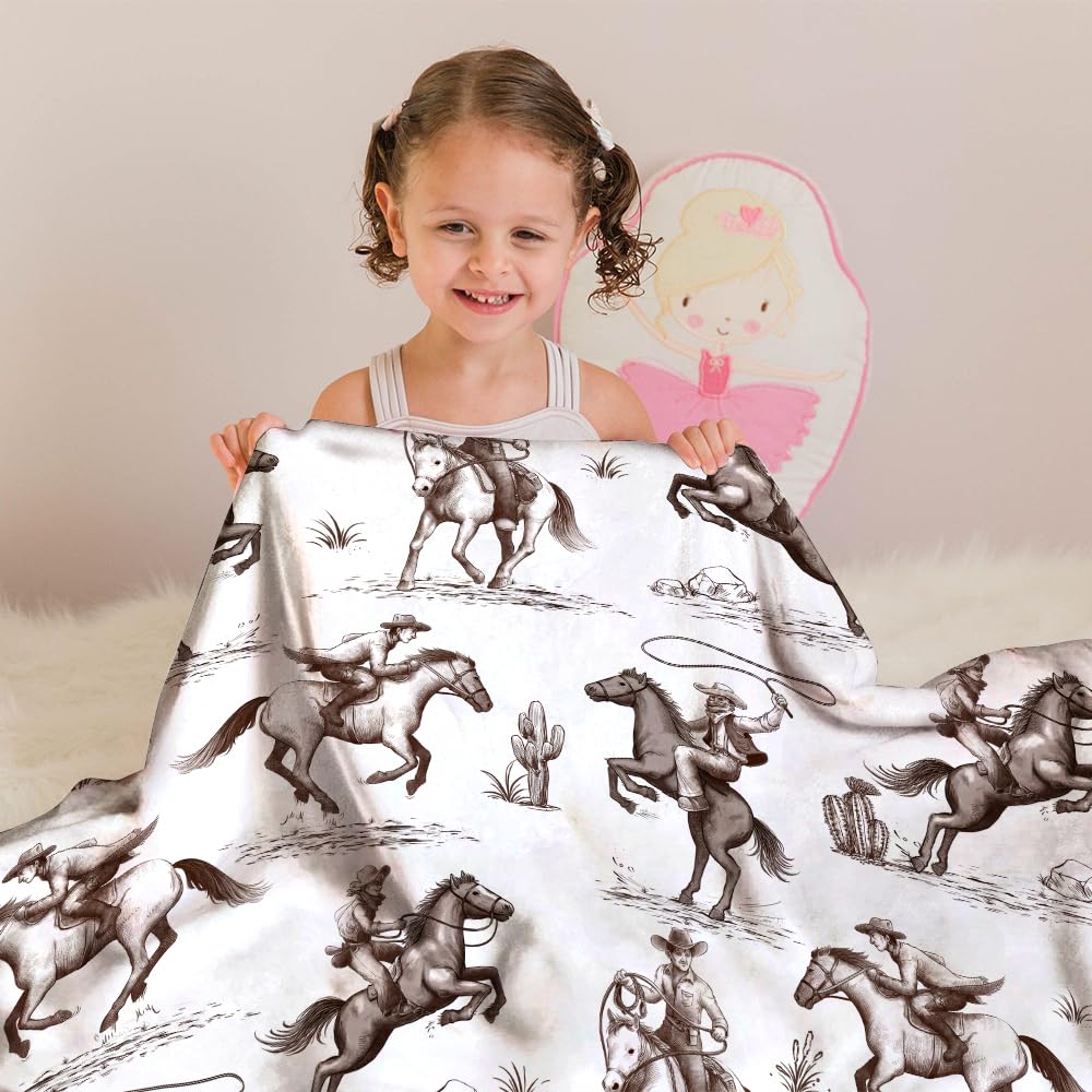 Locobird western baby blanket nursery décor accent adds warm western-inspired flair.