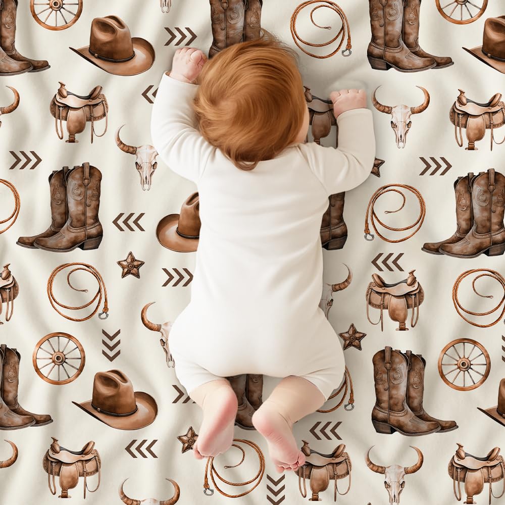 Locobird Western baby blanket measures 30x40 inches for swaddling and stroller use