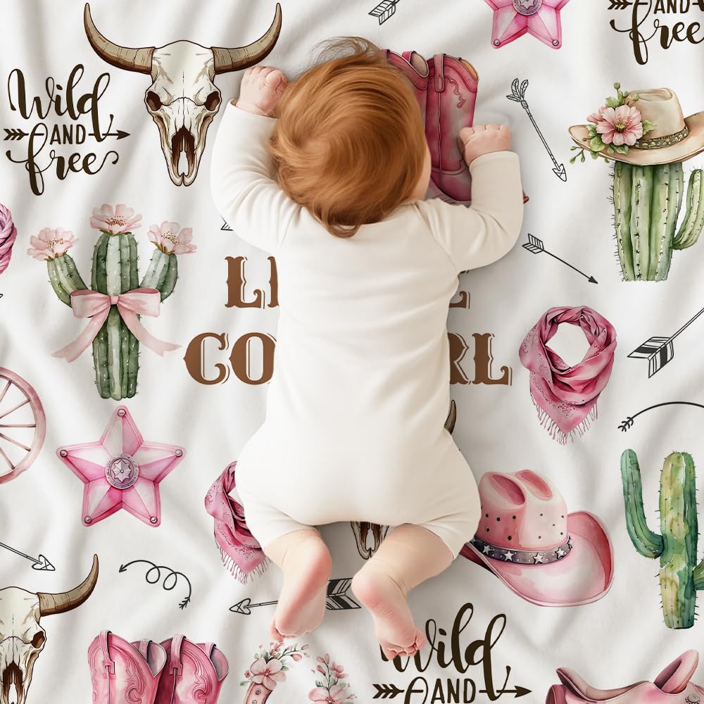 Locobird Western Baby Blanket soft minky fabric provides gentle skin touch.