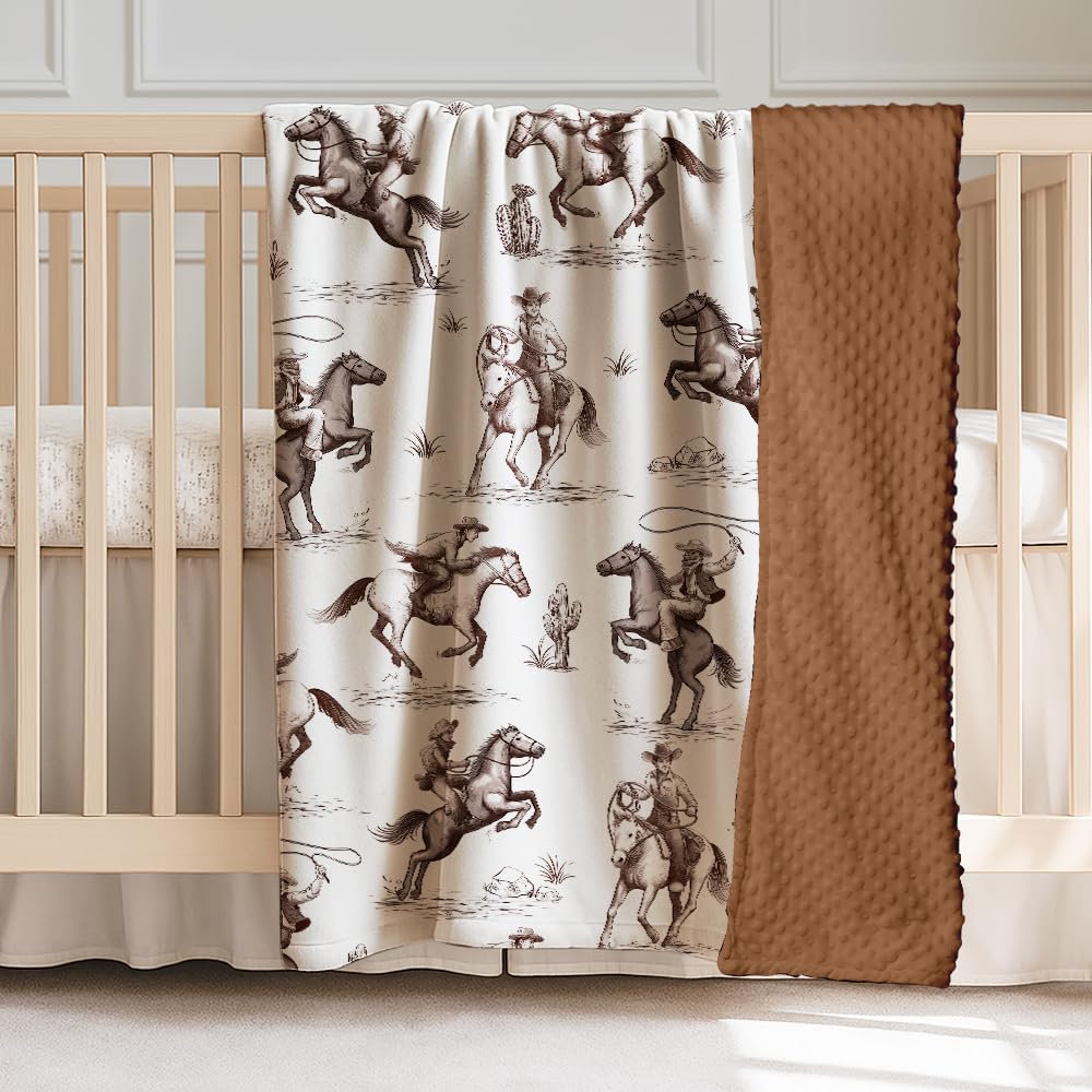 Locobird western baby blanket soft texture enhances baby comfort and security.
