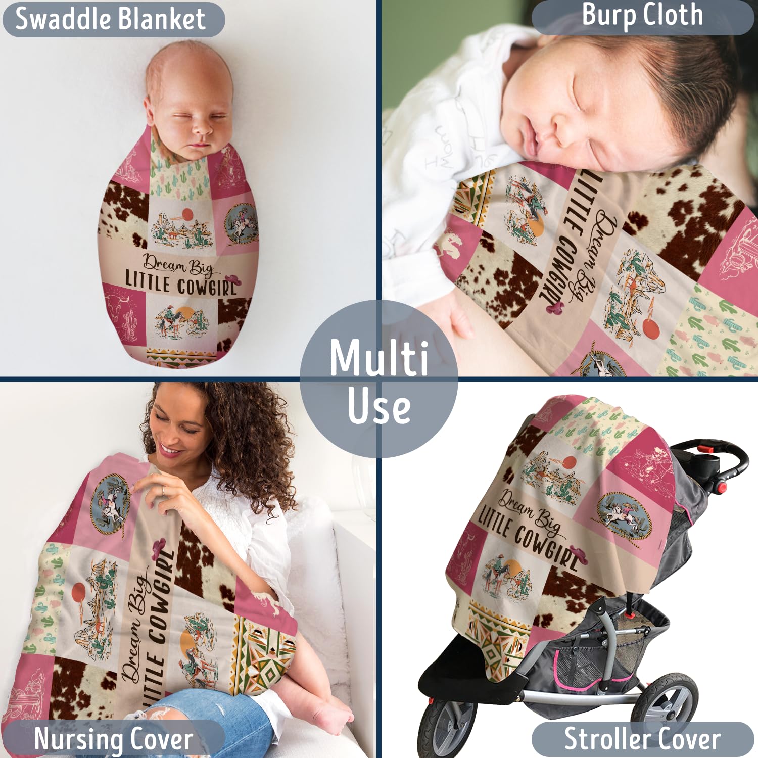 Locobird Western Blanket 30x40 inches ready for swaddling and stroller warmth.
