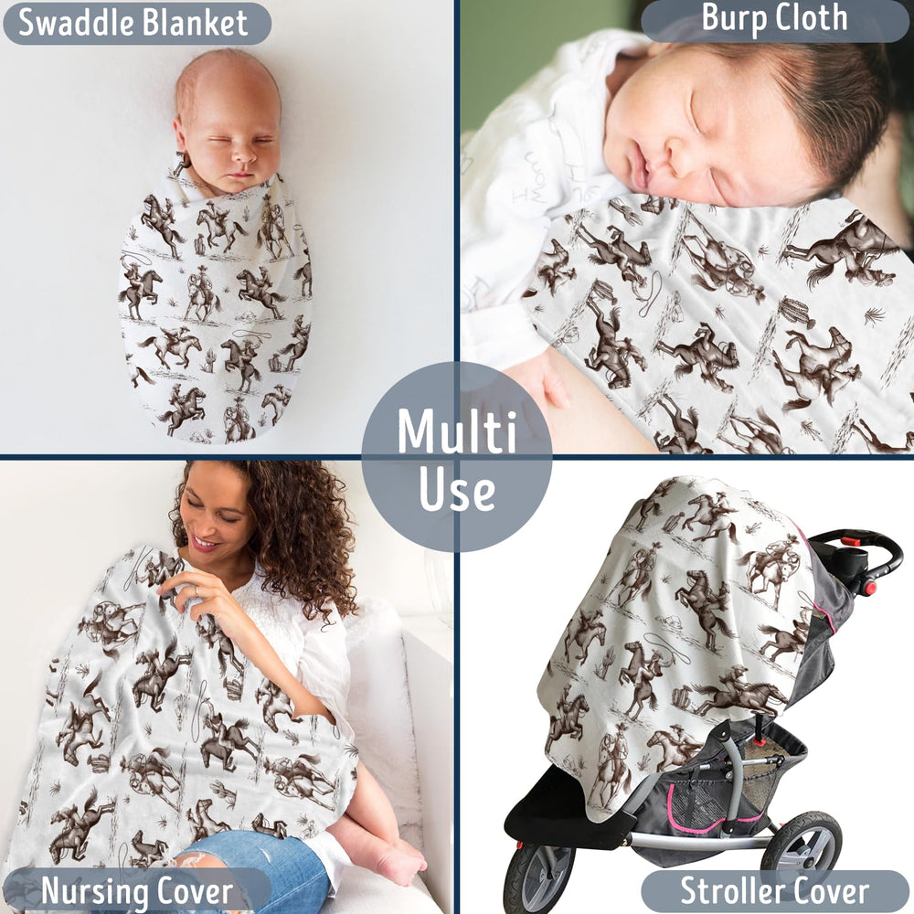 locobird western blanket folded on the crib provides warm, lightweight coverage.