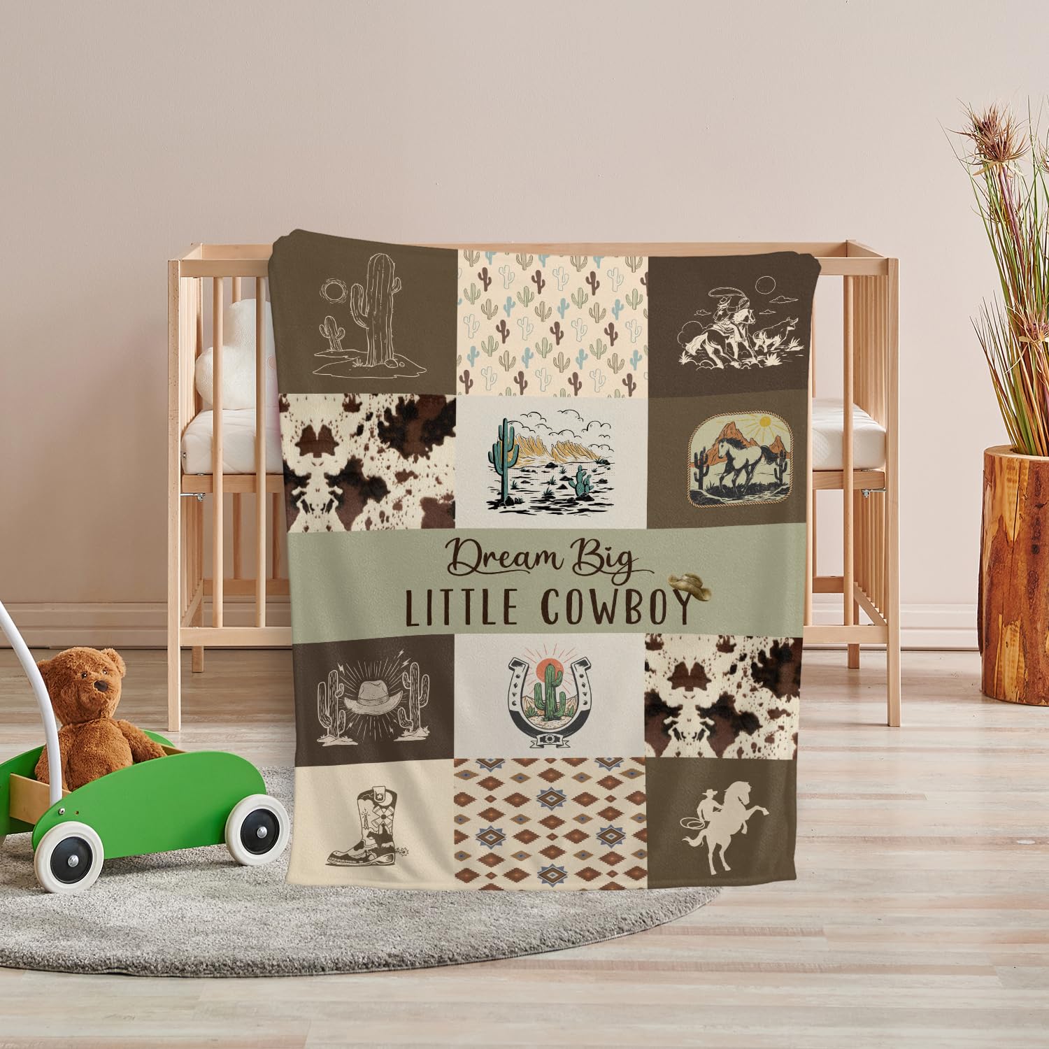 Locobird Western Blanket nursery-decor adds rustic charm to rooms.