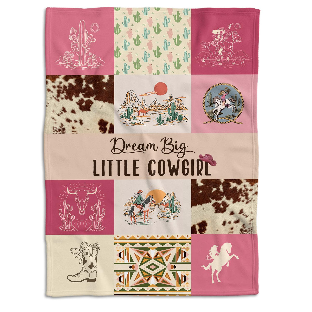 Locobird Western Blanket nursery pattern showcases rustic charm for cozy baby decor.