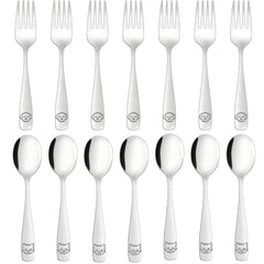 LOCONHA toddler utensils set 14 pcs dining collection supports independent feeding.