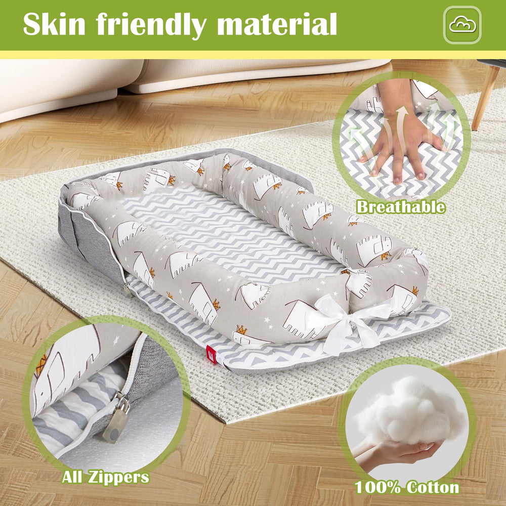 Loevin baby lounger portable bag ready for on-the-go travel