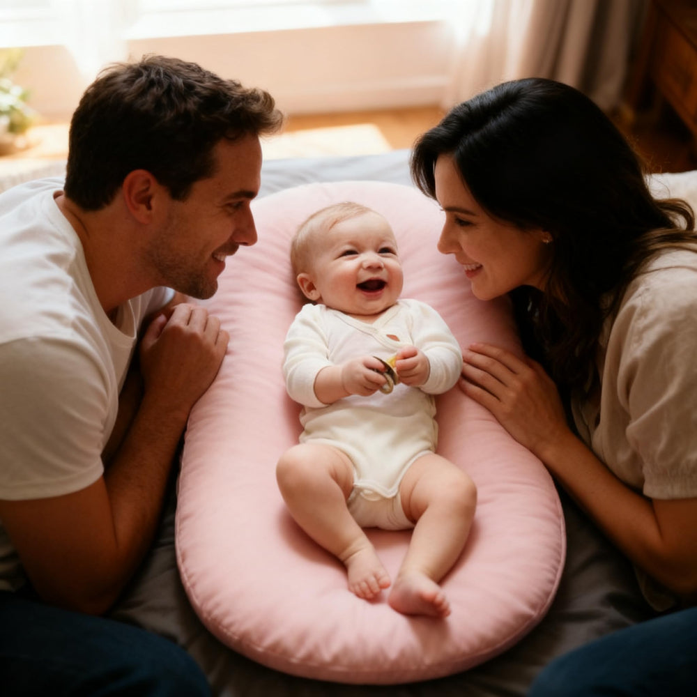 Loevin Baby Lounger bottom spine support emphasizes ergonomic base for newborn posture