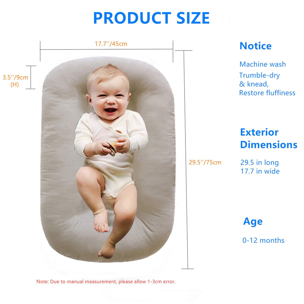Loevin Baby Lounger vacuum packaging for compact travel and storage.