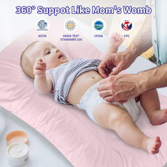 Loevin Baby Lounger vacuum packaging image illustrating space-saving travel readiness