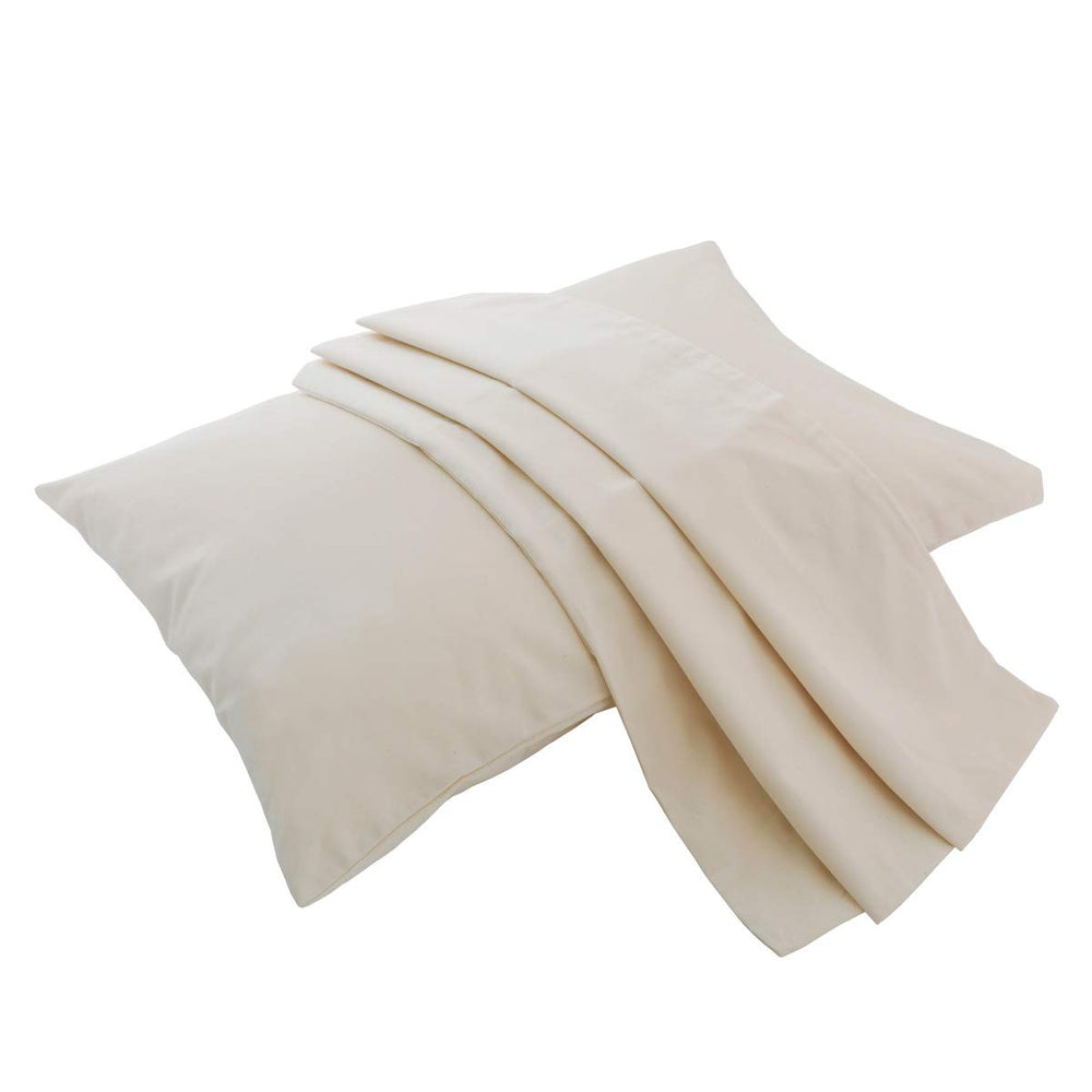 Lofe organic cotton pillowcase front view in off-white 16x22, soft and breathable.
