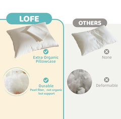 LOFE organic pillowcase 16x22 included for easy cleaning