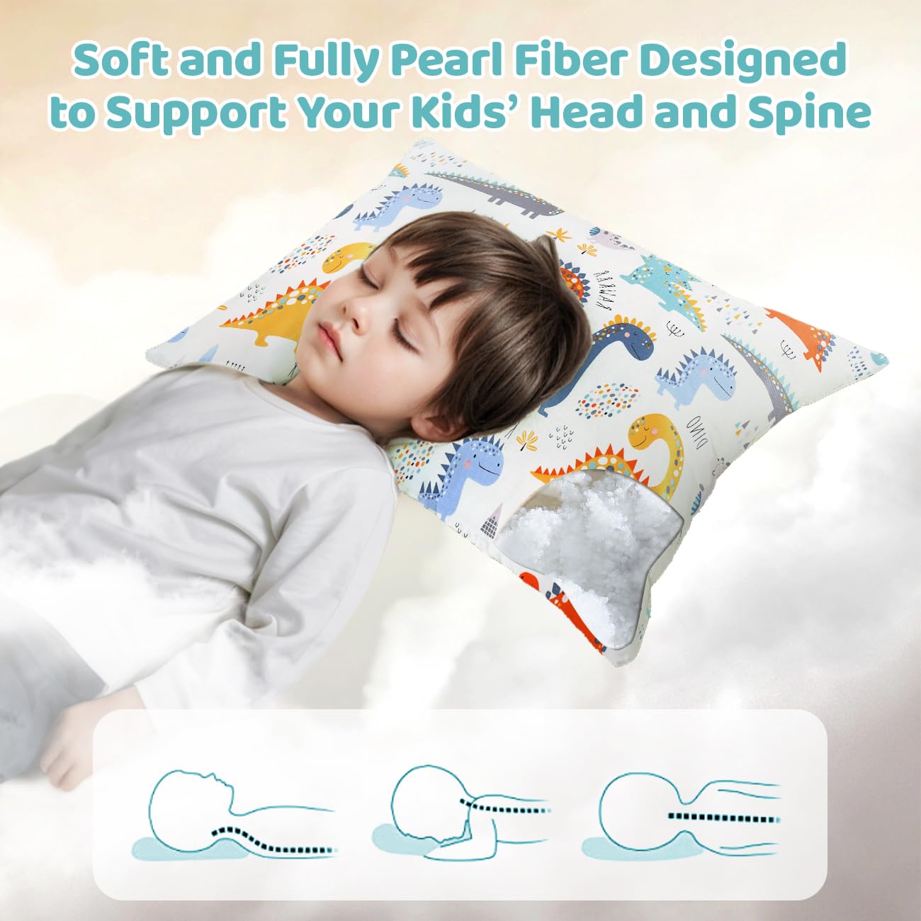 LOFE Organic Plilow sized 16x22 inches fits kids' sleep space and travel needs.