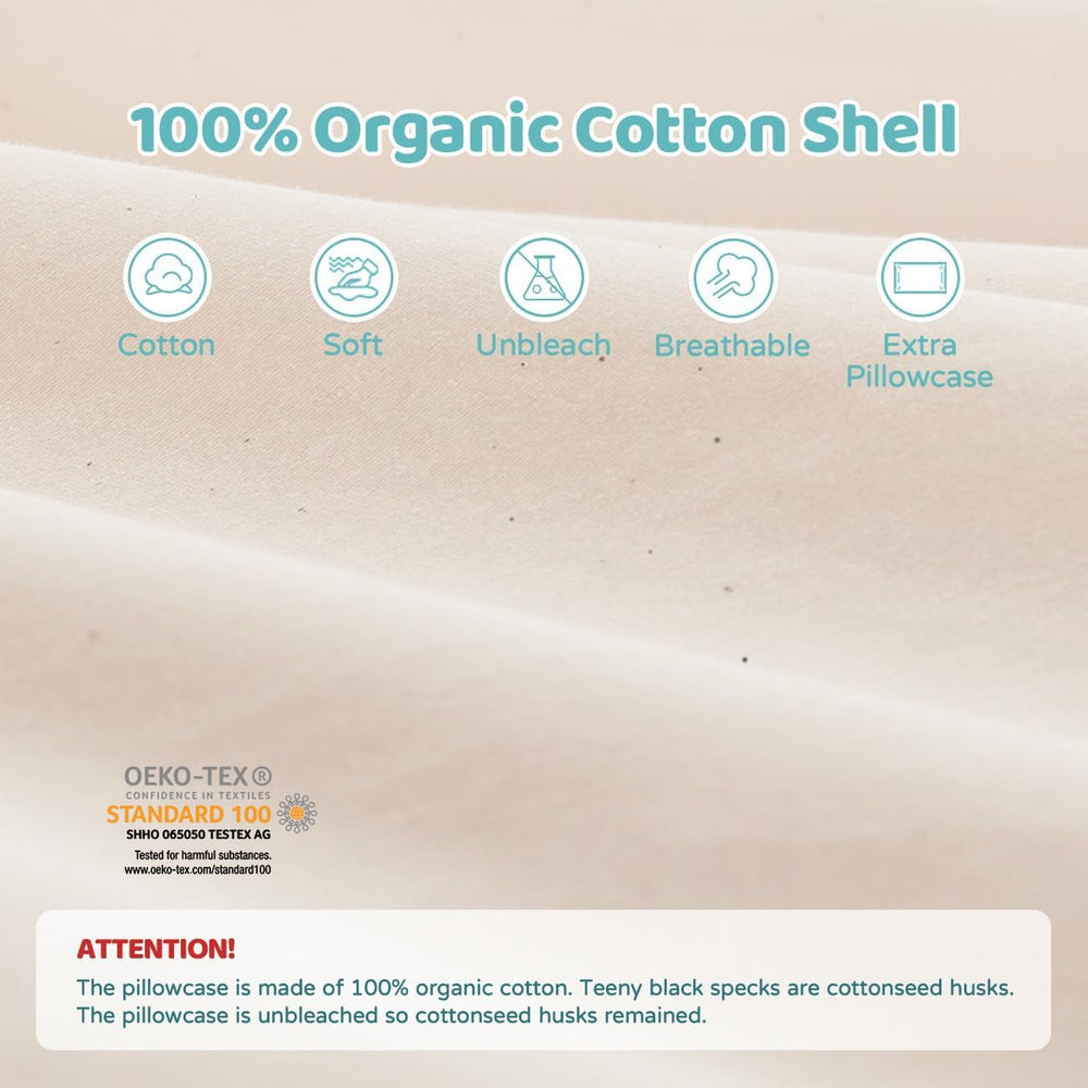 LOFE Organic Plilow uses fluffy poly cluster filling for comfortable, lasting loft.