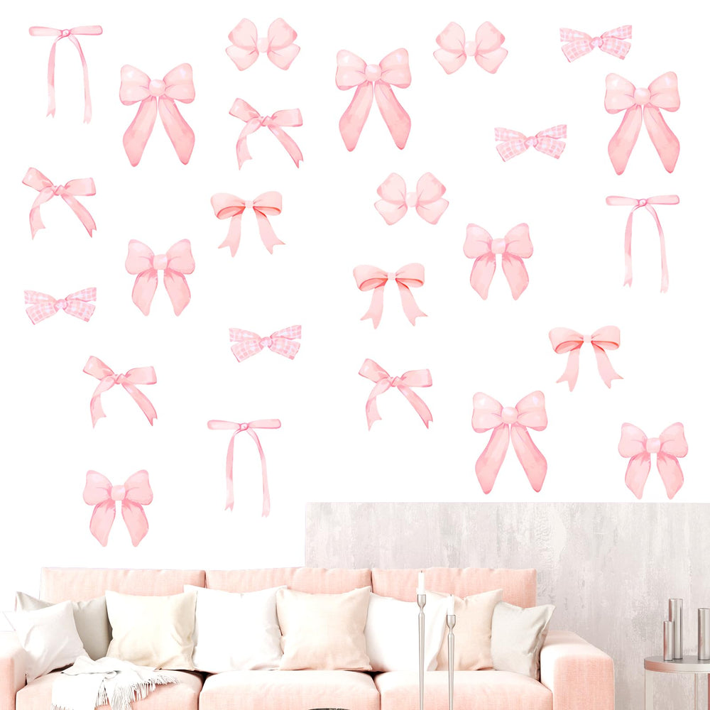 Loghohu pink bow wall stickers eight sheets brighten girls' rooms with playful decor.