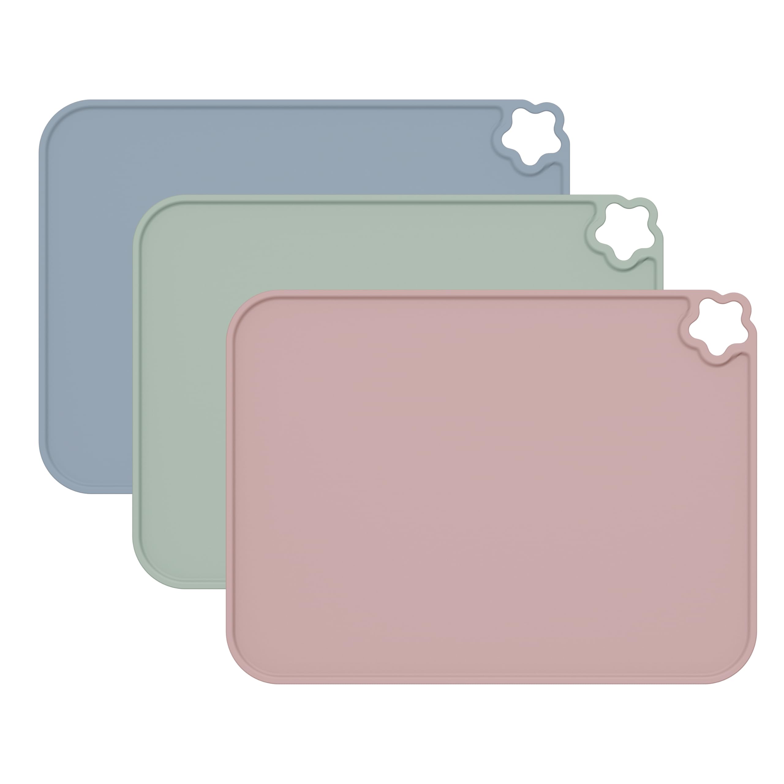 Login Life silicone placemat folded for travel use; portable mealtime surface