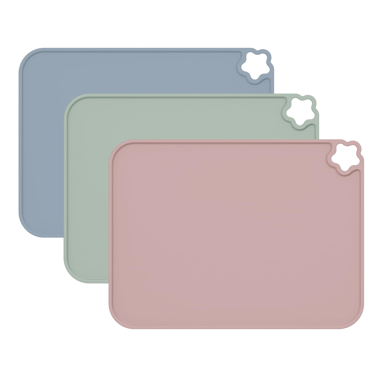 Login Life silicone placemat folded for travel use; portable mealtime surface