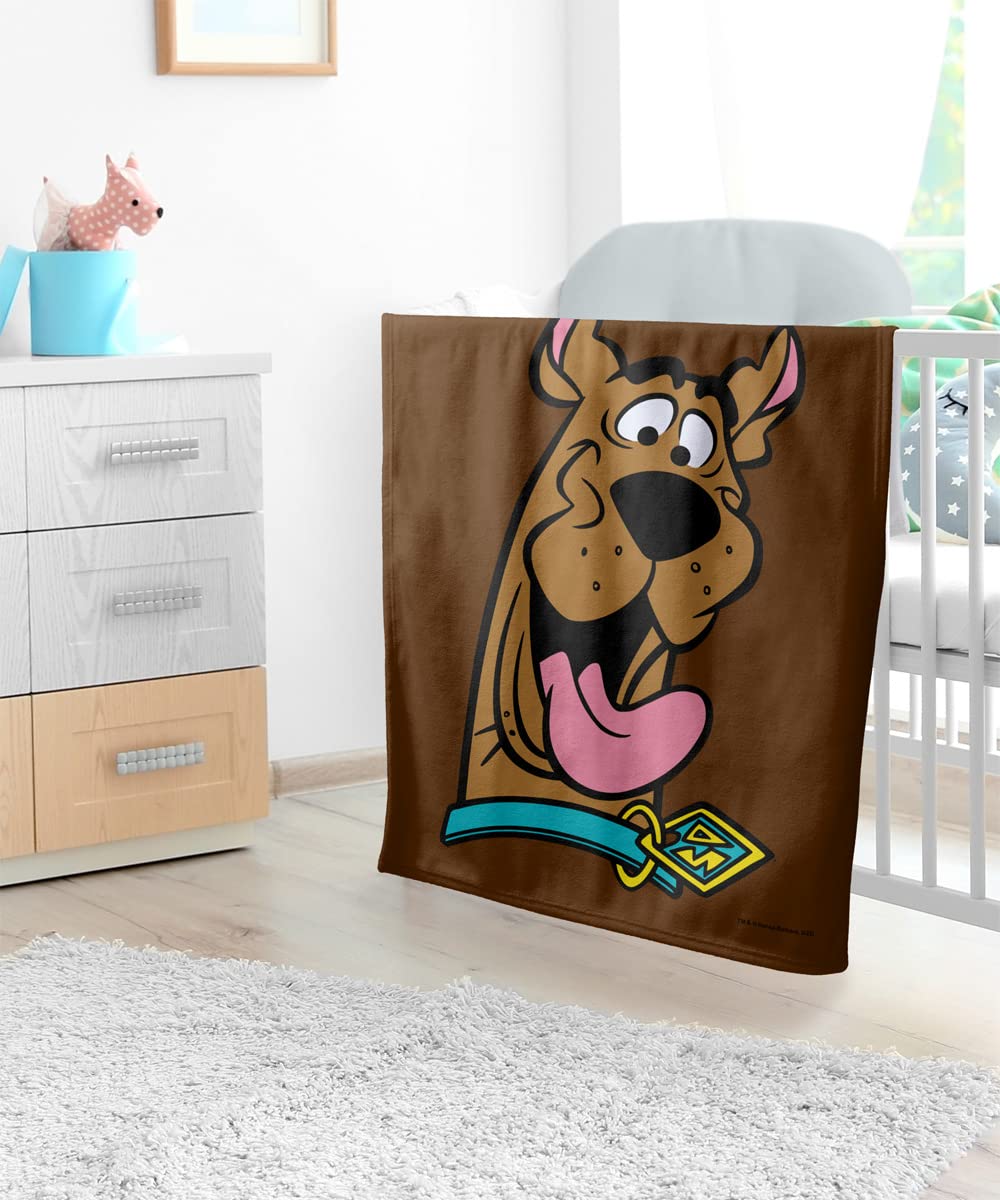 LOGOVISION Scooby Doo lightweight baby blanket travel-use view for car trips.