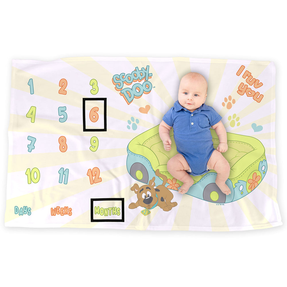 LOGOVISION Scooby-Doo milestone blanket backdrop for adorable growth photos
