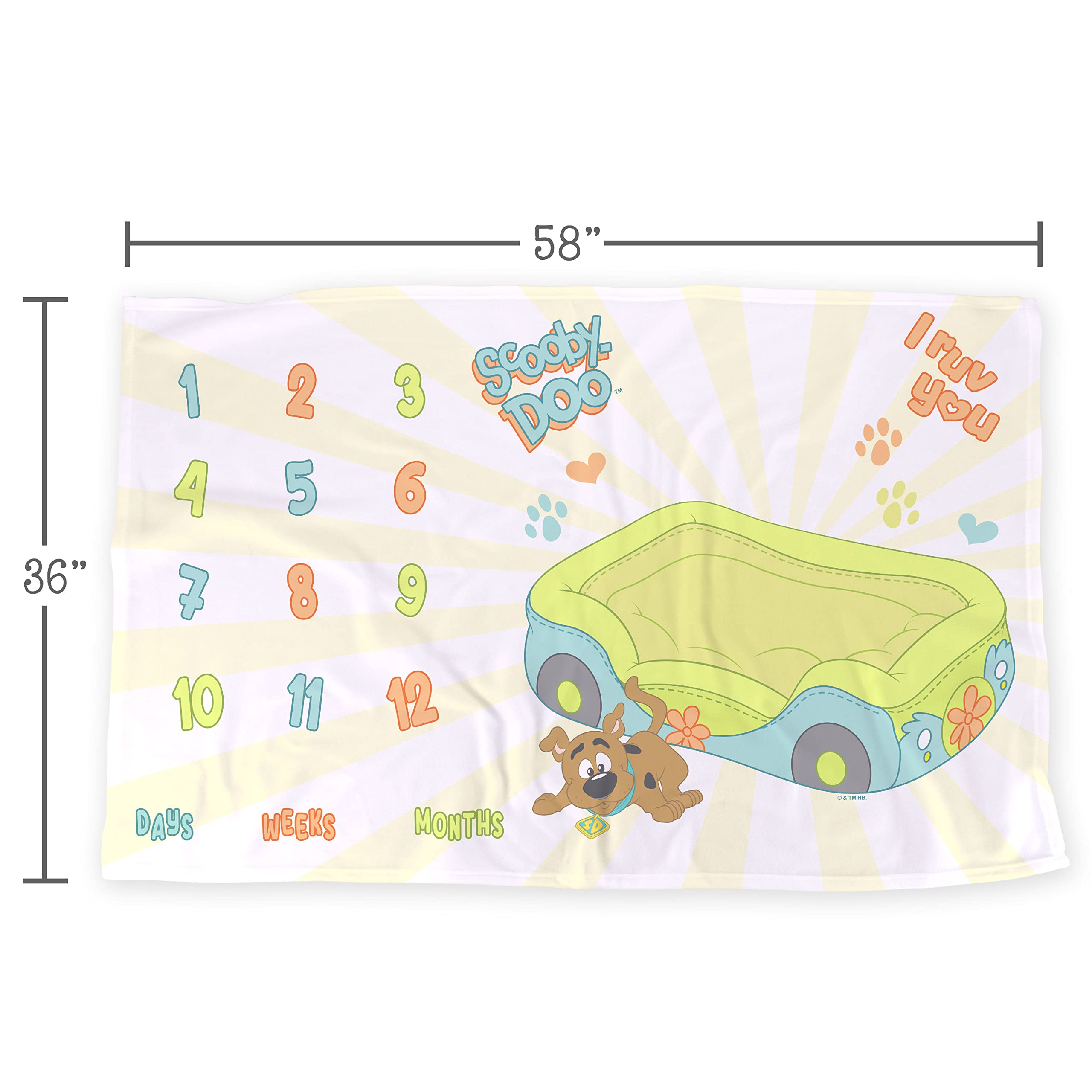 LOGOVISION Scooby-Doo milestone blanket licensed design with vibrant colors