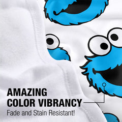 LOGOVISION Sesame Street baby blanket in crib use featuring breathable fabric and comforting design.