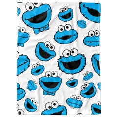 LOGOVISION Sesame Street blanket close-up shows soft texture and one-sided print.