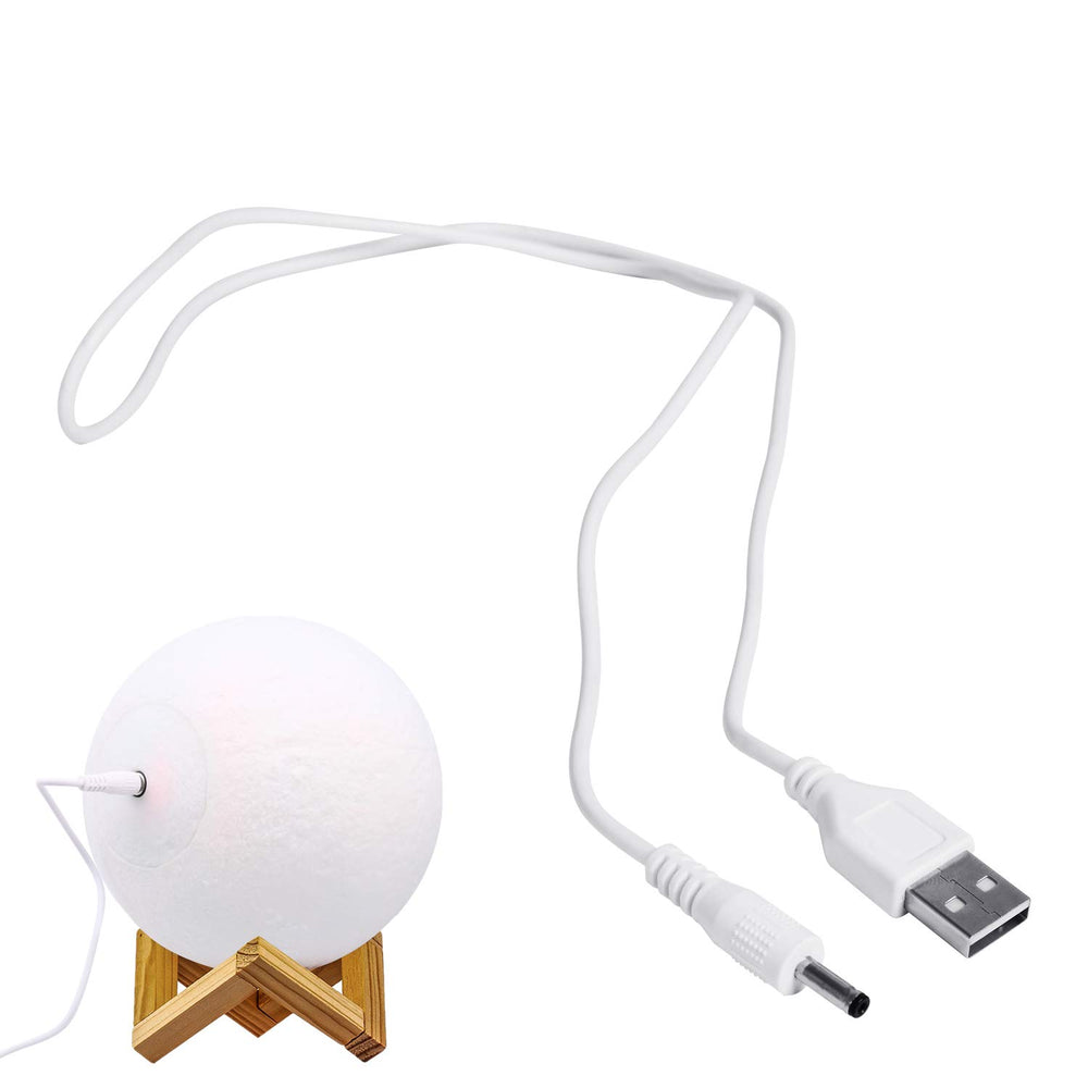 LOGROTATE DC charging cord with round-port for 4.7-inch moon lamp, reliable charging on demand
