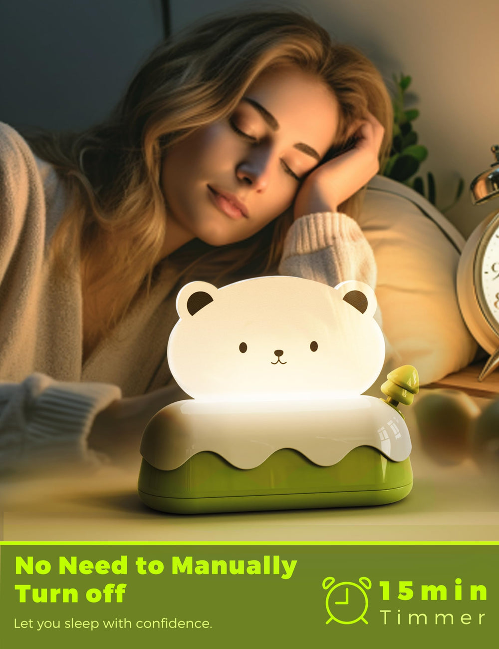 LOHAS LED night light USB-rechargeable, long lasting battery for portable use.