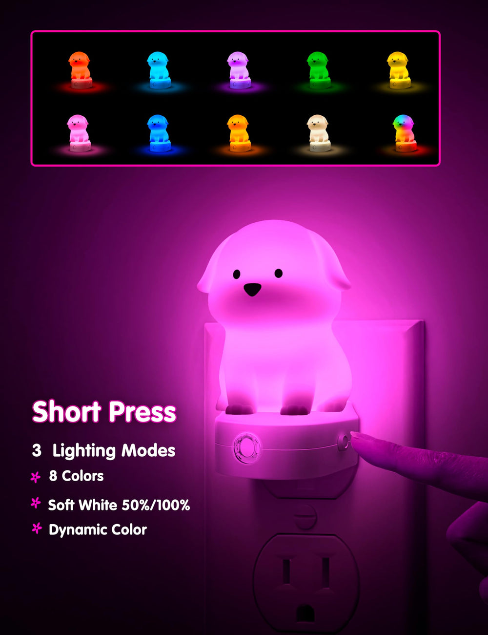 L LOHAS LED Puppy Night Light offers three lighting modes