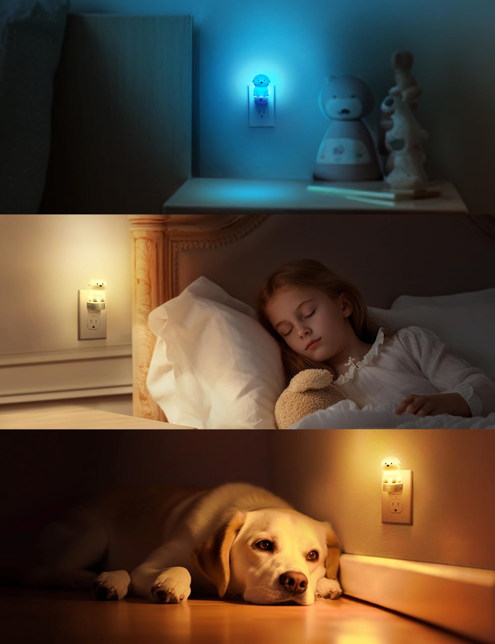 L LOHAS LED Puppy Night Light vivid RGB colors for playful decor