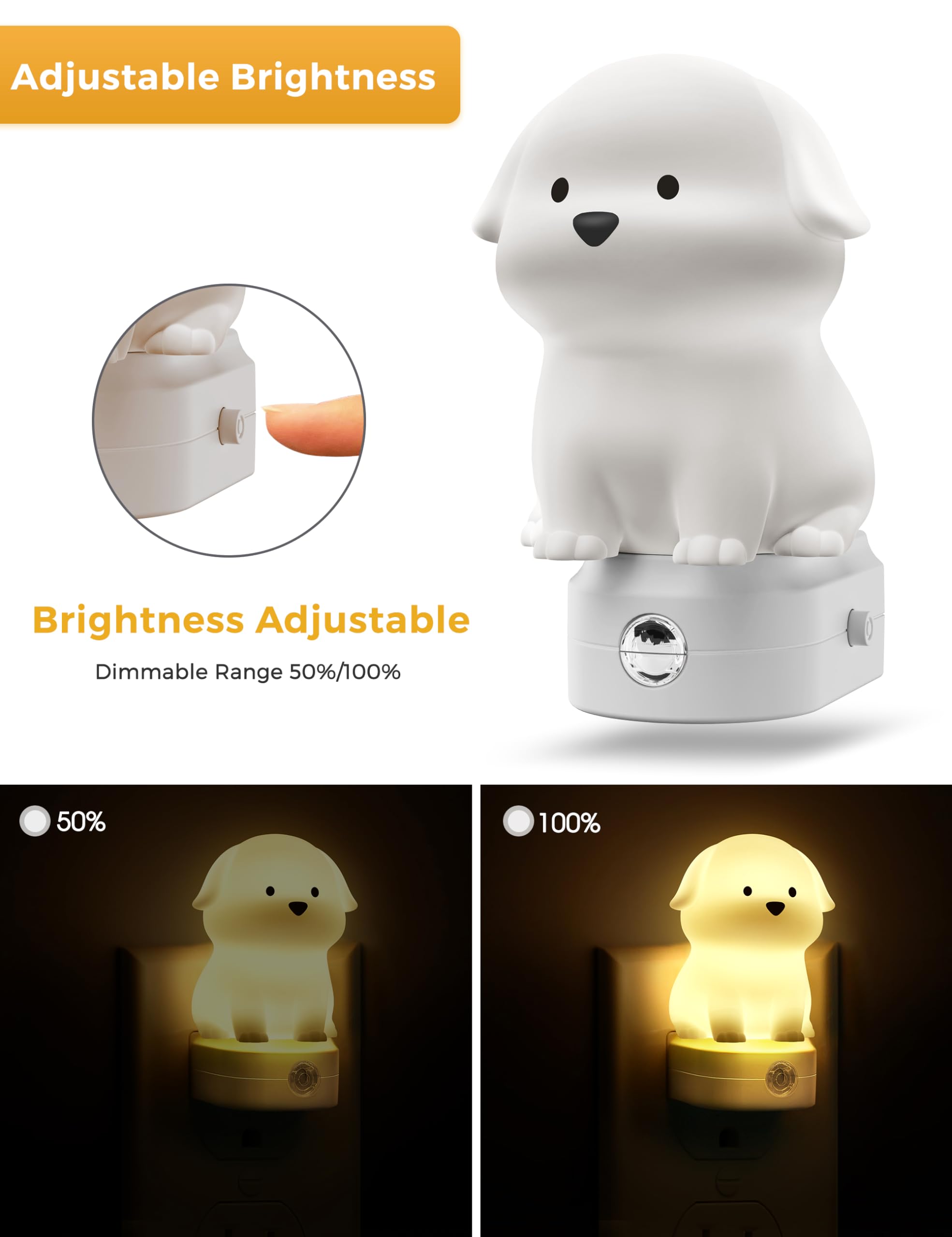 L LOHAS LED Puppy Night Light soft white mode with dimming
