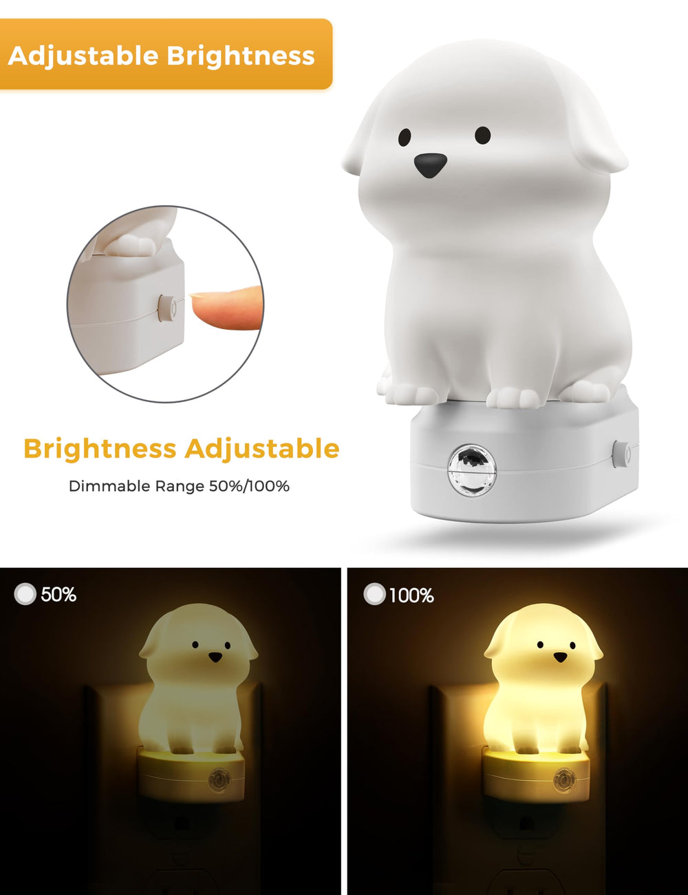 L LOHAS LED Puppy Night Light soft white mode with dimming