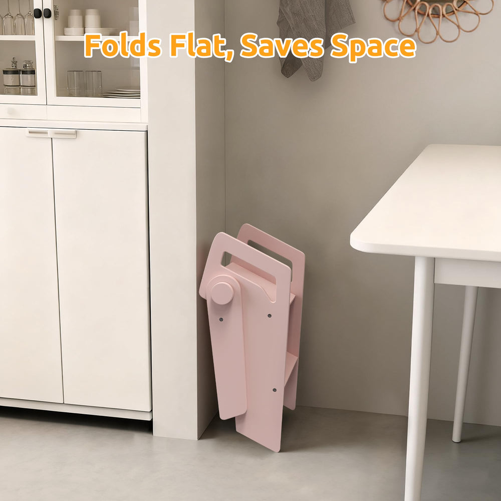 LOHASOK non-slip base pads keep the stool steady on tile or wood.
