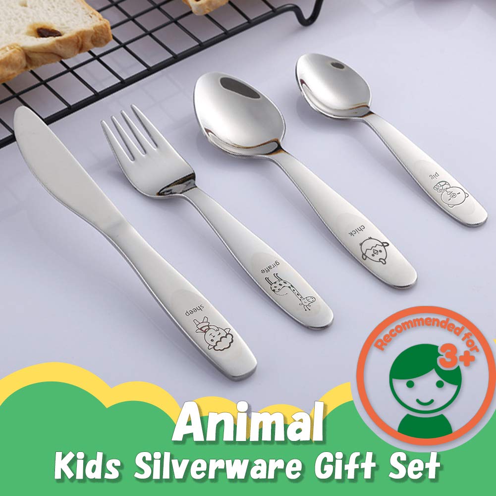 Lohodo kids silverware animal-pattern design adds playful engagement to mealtime.