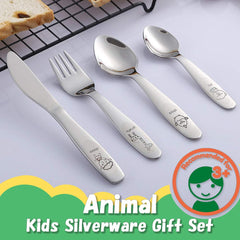 Lohodo kids silverware animal-pattern design adds playful engagement to mealtime.
