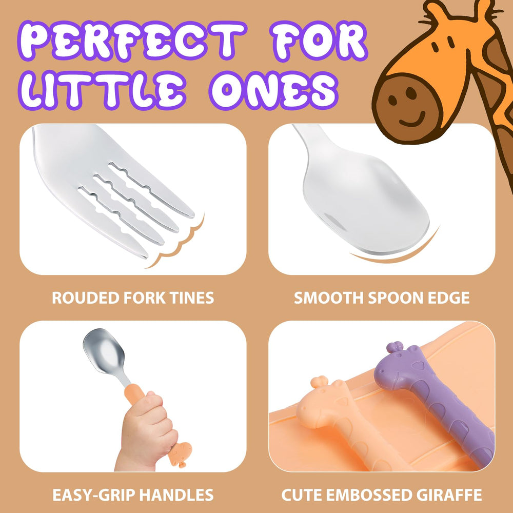 lohodo toddler utensils rounded fork tine safety for safe self-feeding
