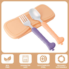 lohodo travel case keeps toddler silverware clean and ready for on-the-go meals