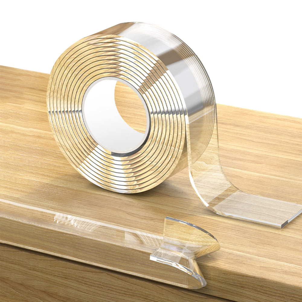 Loiion clear edge protector adhesion test demonstrates strong, non-toxic corner coverage.