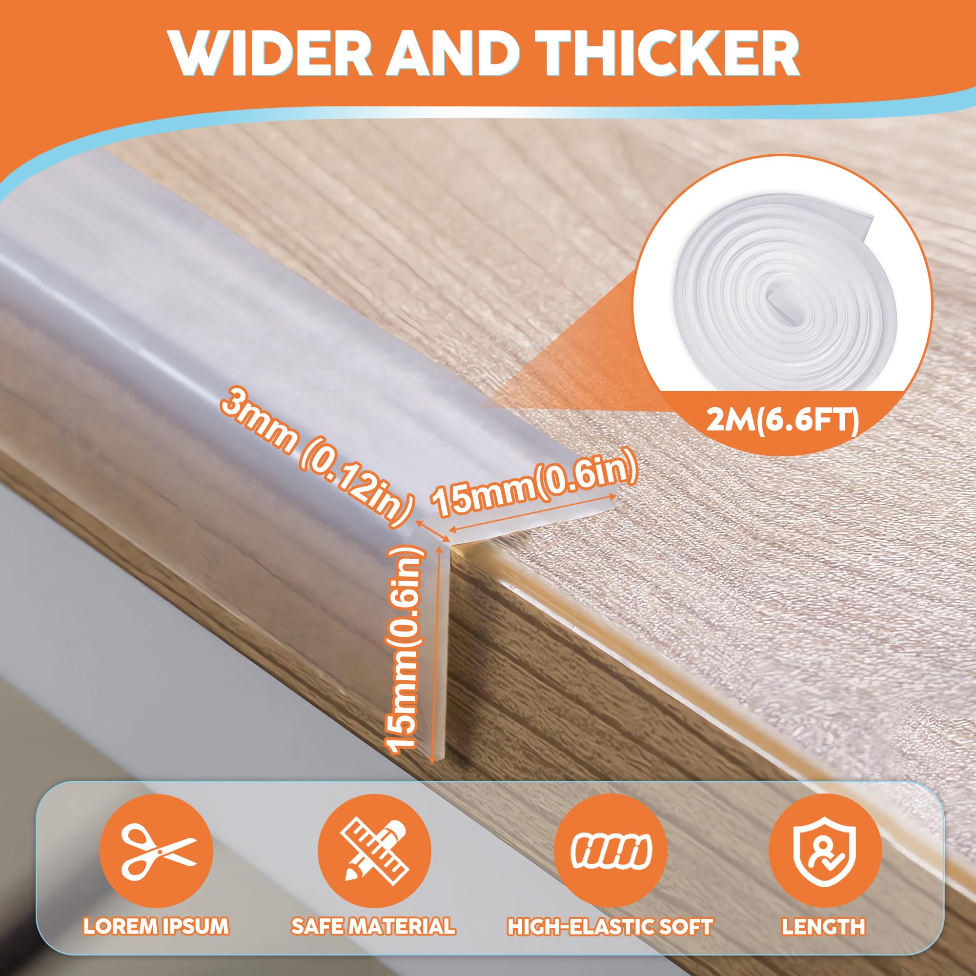 Loiion edge protector length 6-6ft enables long coverage across furniture.
