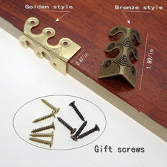 Loisdaro brass corner protector installed on baseboard shows quick screw-in setup