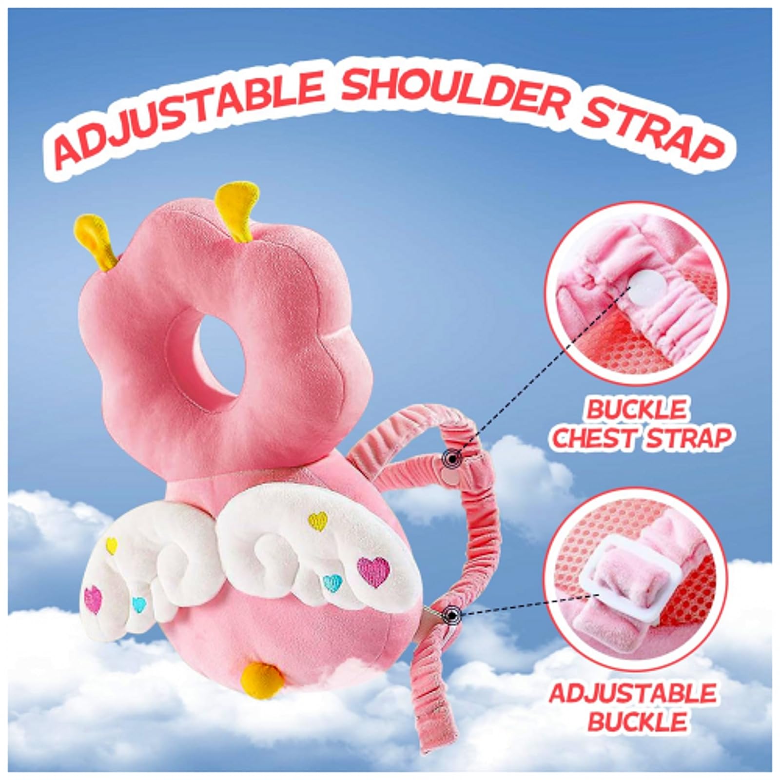 Loisdaro head protector cartoon designs show cute, fashionable accessory during playtime.