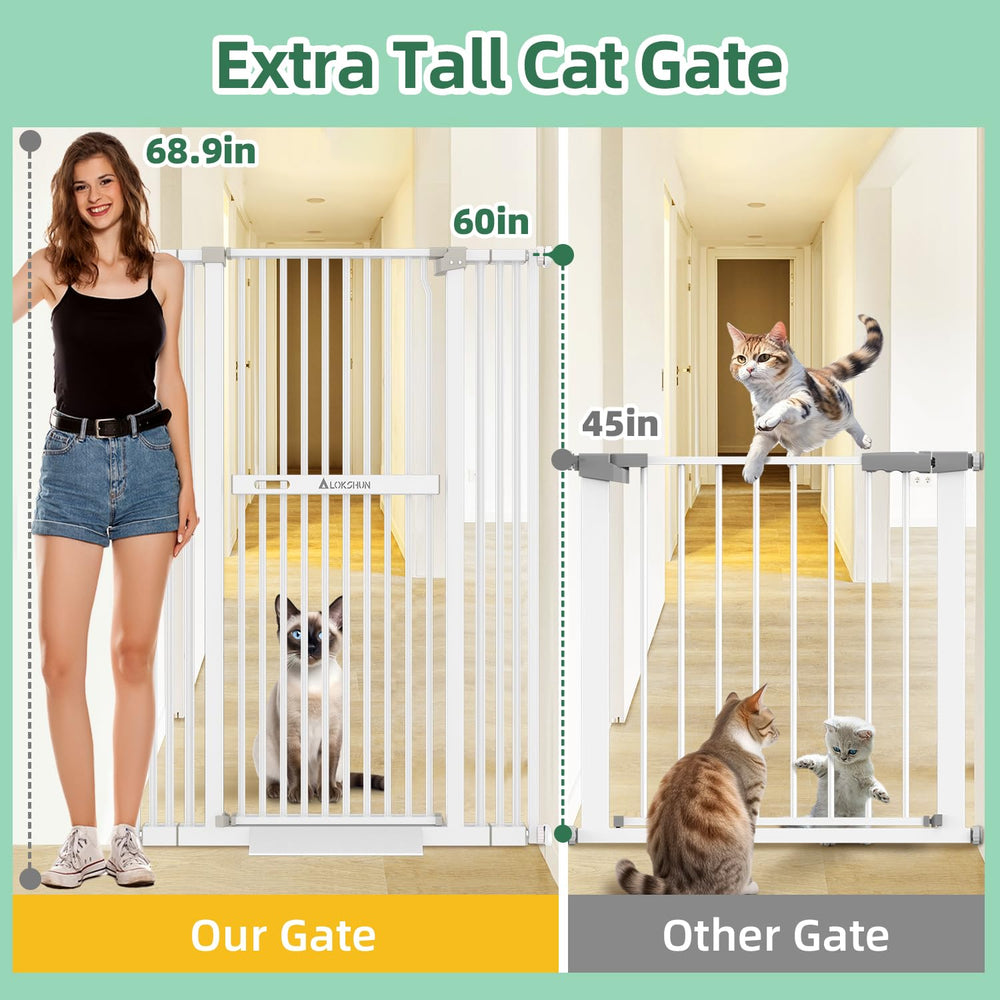 Lokshun extra tall gate auto-close on stairs in action.