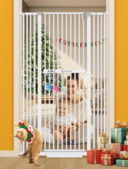 Lokshun 60-inch extra tall gate front view for secure doorway containment.