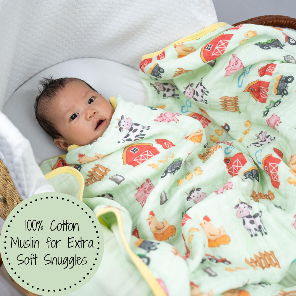 LollyBanks muslin blanket six-layer warmth for cozy stroller outings.