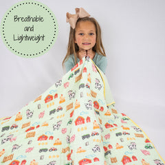 LollyBanks muslin blanket fade-resistant fabric ideal for travel and naps.