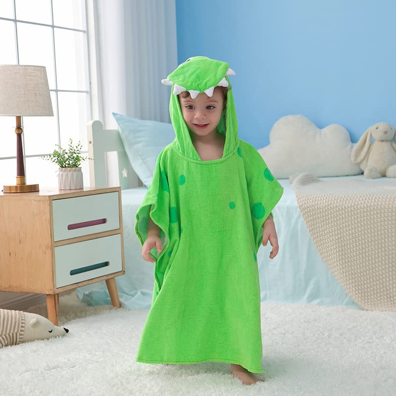 LOLANTA kids hooded towel 4-6 years, easy wear with side buttons.