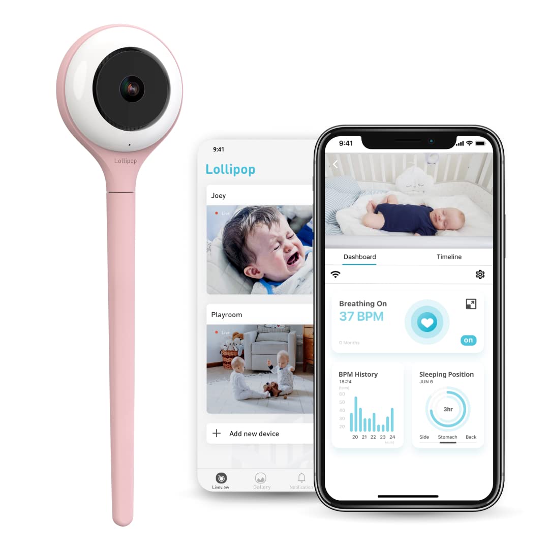 Lollipop Baby Monitor Cotton Candy live view in 1080p for remote baby monitoring.