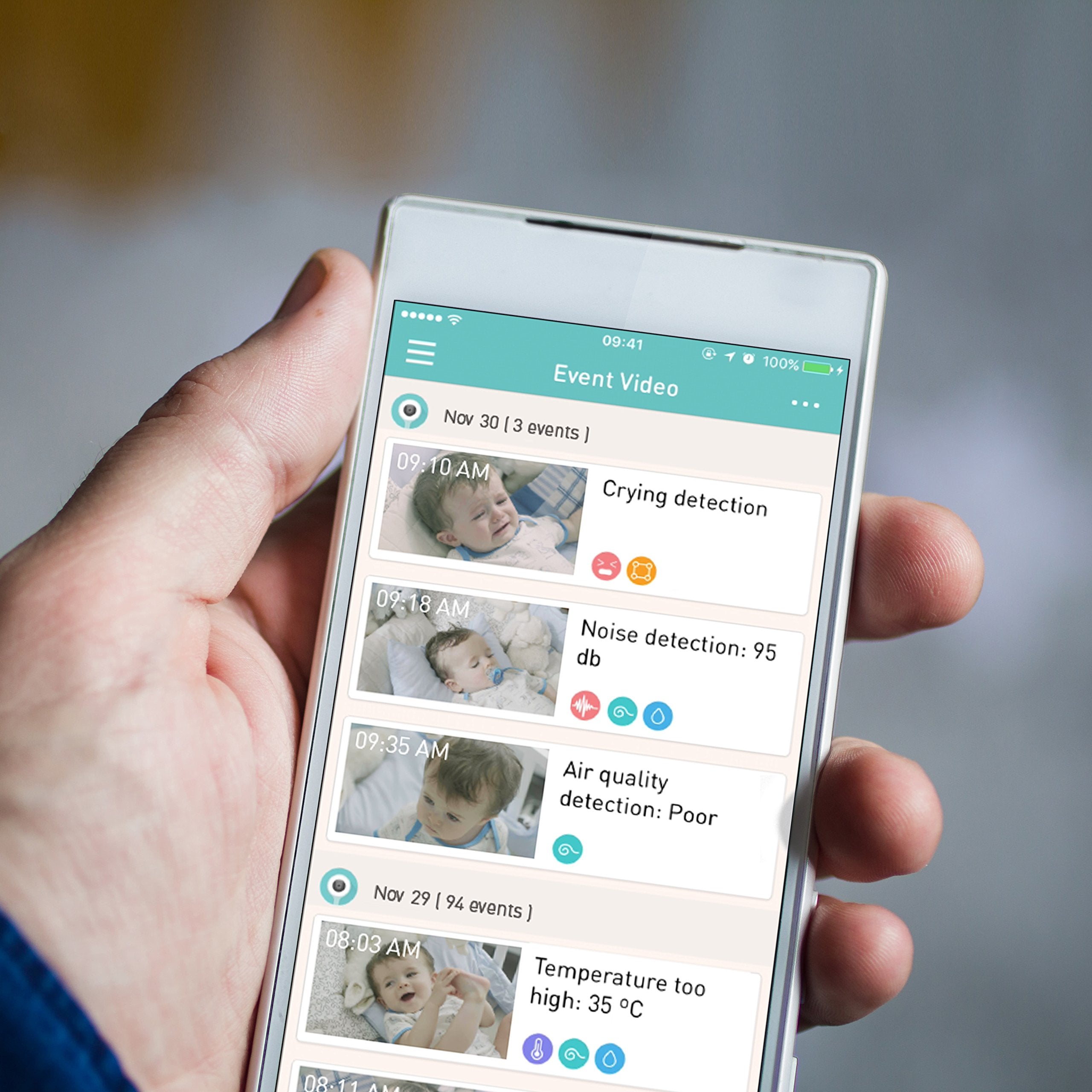 Lollipop Sensor gray app dashboard displays intuitive data and charts