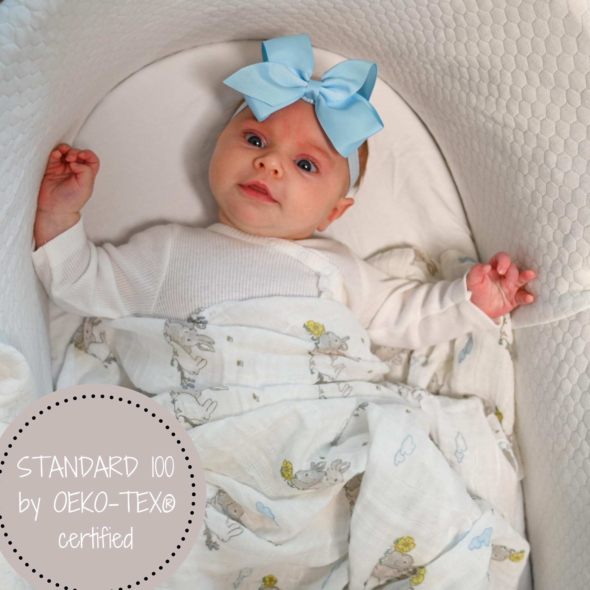 LollyBanks 3-pack swaddle set for burp coverage and nursing support on the go.
