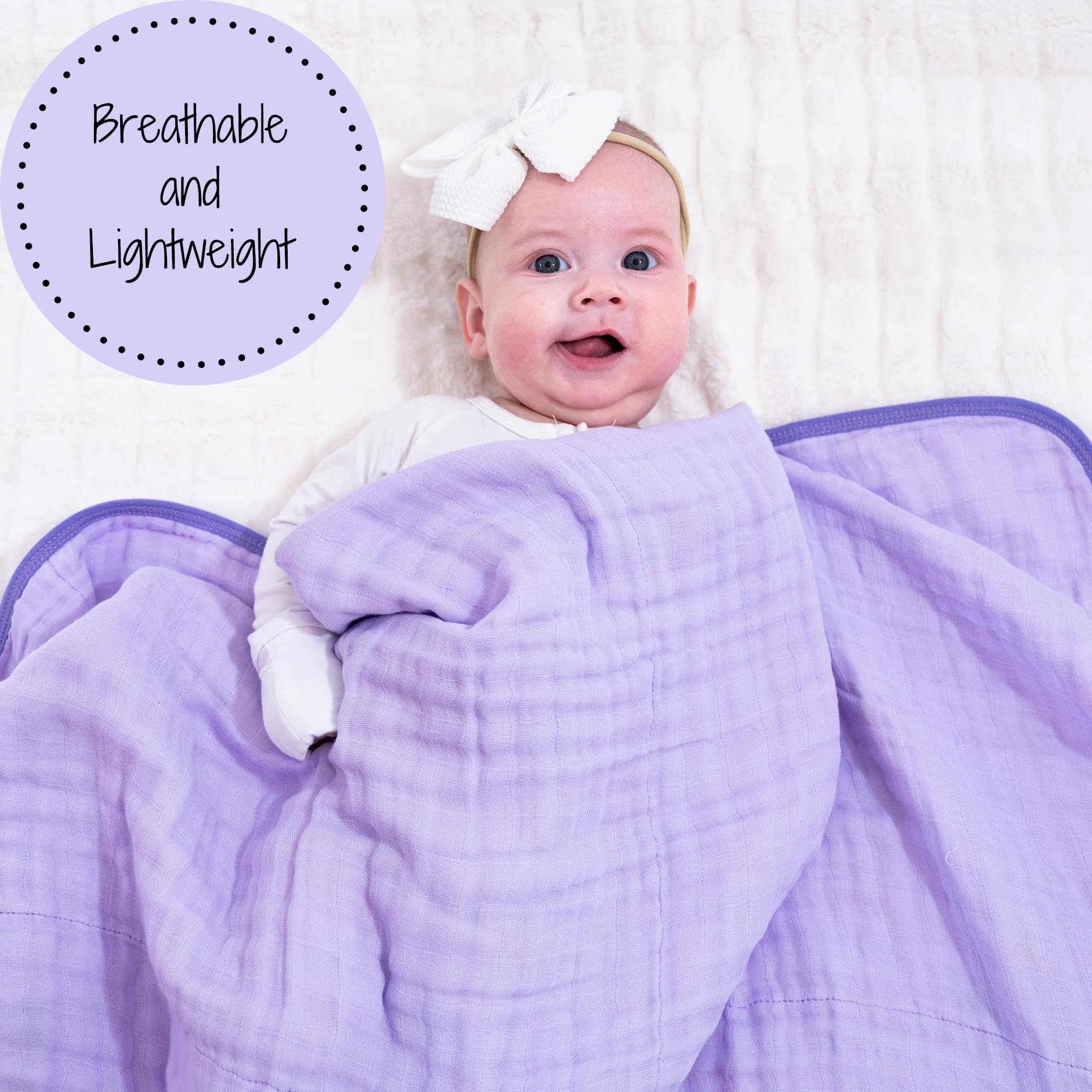 LollyBanks 47x47 inch blanket closeup shows soft cotton texture and durability