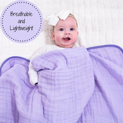 LollyBanks 47x47 inch blanket closeup shows soft cotton texture and durability